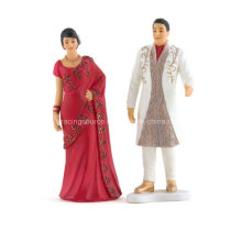 Tradicional indio de novia y el novio de la boda Figurine Cake Topper